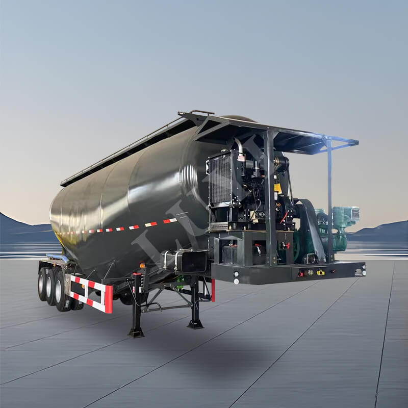 3-akslet 35-kubikmeter kulstofstål fortykket bulkcementtank sættevogn 3-akslet 35-kubikmeter kulstofstål fortykket bulkcementtank sættevogn