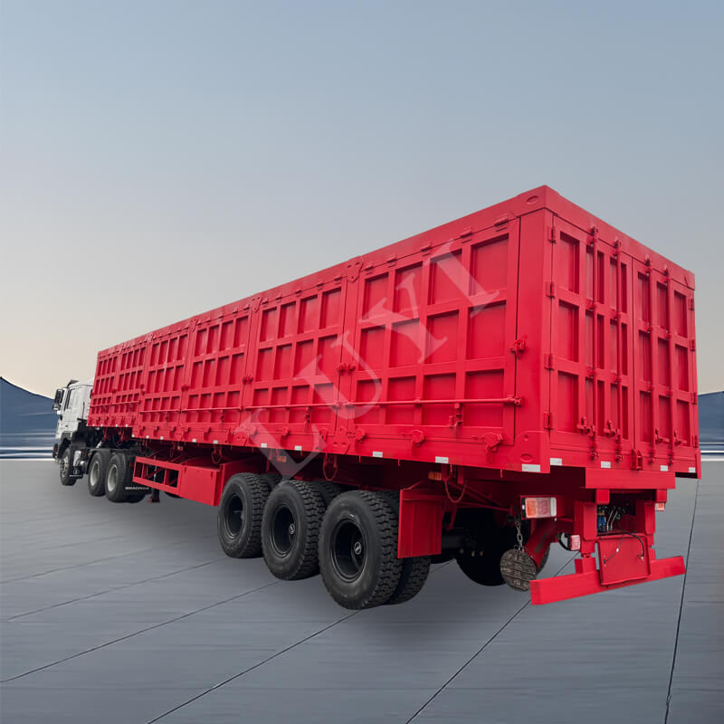 3-akslet 60-80 Tons Dump Sidevæg Sættevogn