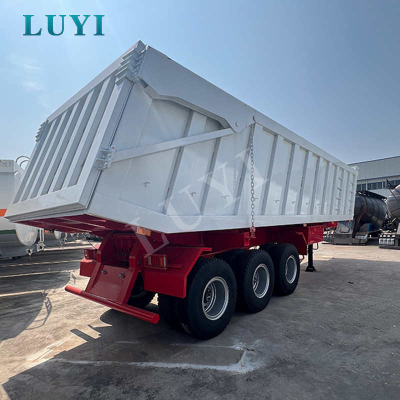 3 akslet 60 tons bagdumper semi trailer til minedrift, konstruktion og bulklasttransport