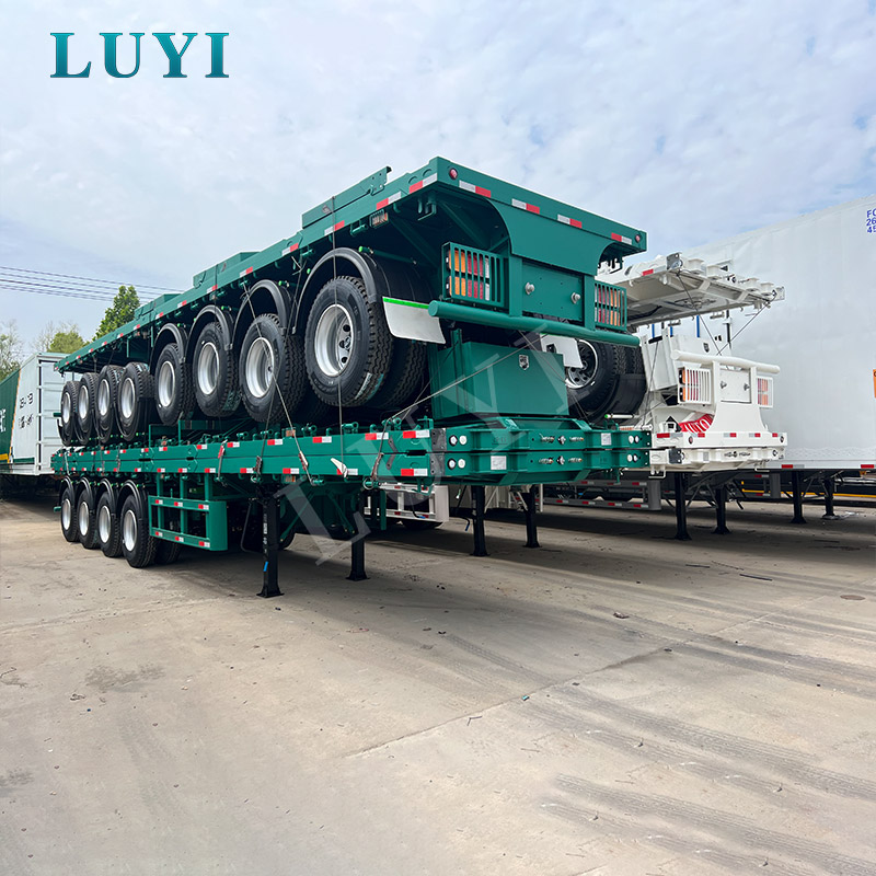 4 akslet 80 tons fladvogn til container-, maskin- og tunglasttransport