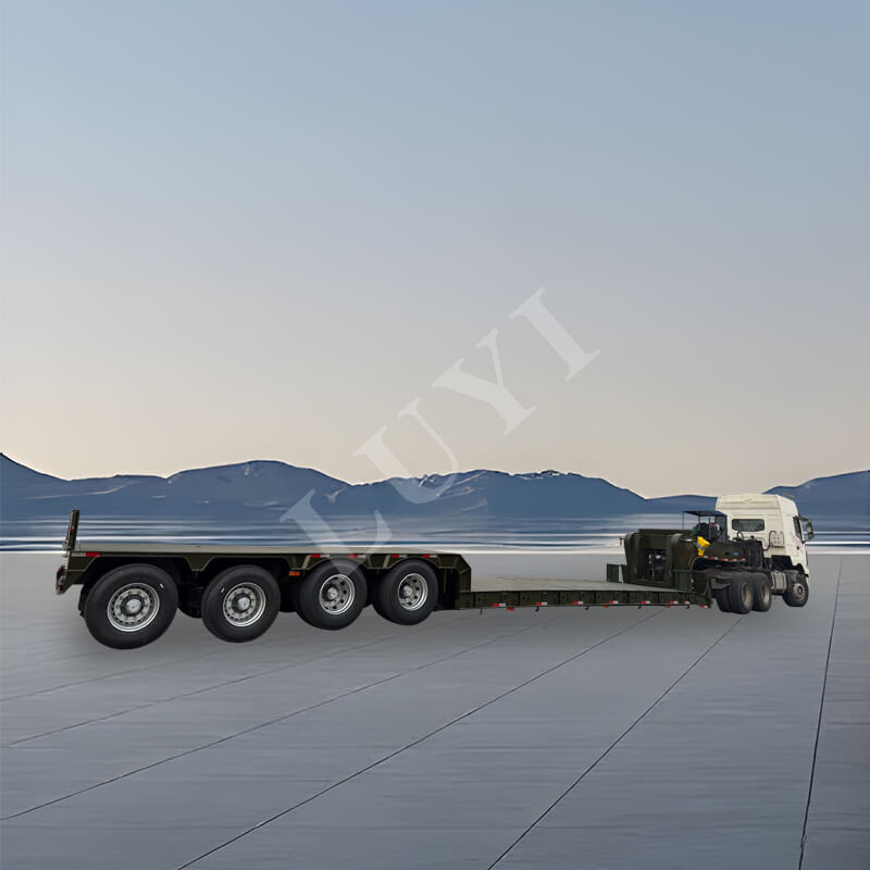 4-akslet aftagelig svanehals 150-tons lastbiltrailer med lavt leje 4-akslet aftagelig svanehals 150-tons lastbiltrailer med lavt leje