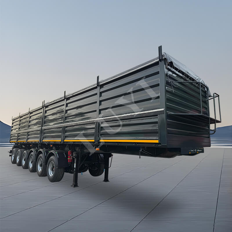 6 akslet 100 tons lastekapacitet tilpasset sidevægs-sættevogn 6 akslet 100 tons lastekapacitet tilpasset sidevægs-sættevogn