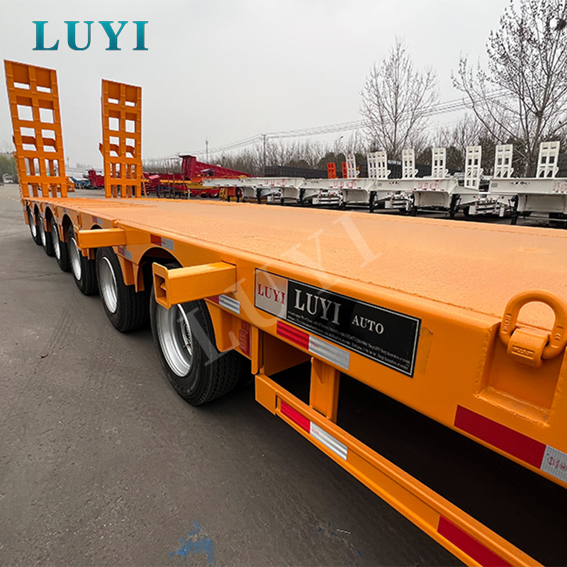 6-akslet Heavy Duty Lowbed Semi Trailer til 80T Heavy Machinery Transport