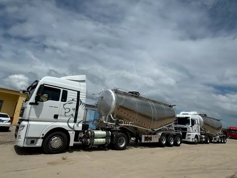 Aluminiumslegeringspulvertank semi-trailer