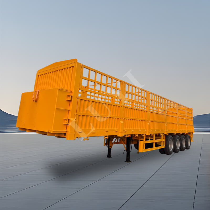 Aftageligt sidepanel 4-akslet sidevægs-sættevogn, 60-tons og 80-tons højsidet sættevogn Aftageligt sidepanel 4-akslet sidevægs-sættevogn, 60-tons og 80-tons højsidet sættevogn