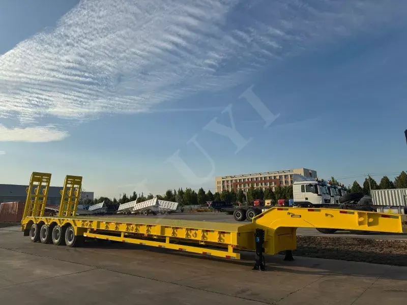 Fire-akslen lav-sengs semi-trailer