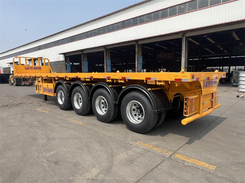 Heavy Duty 4-akslet 80T Flatbed Semi Trailer til Container og Heavy Cargo Transport