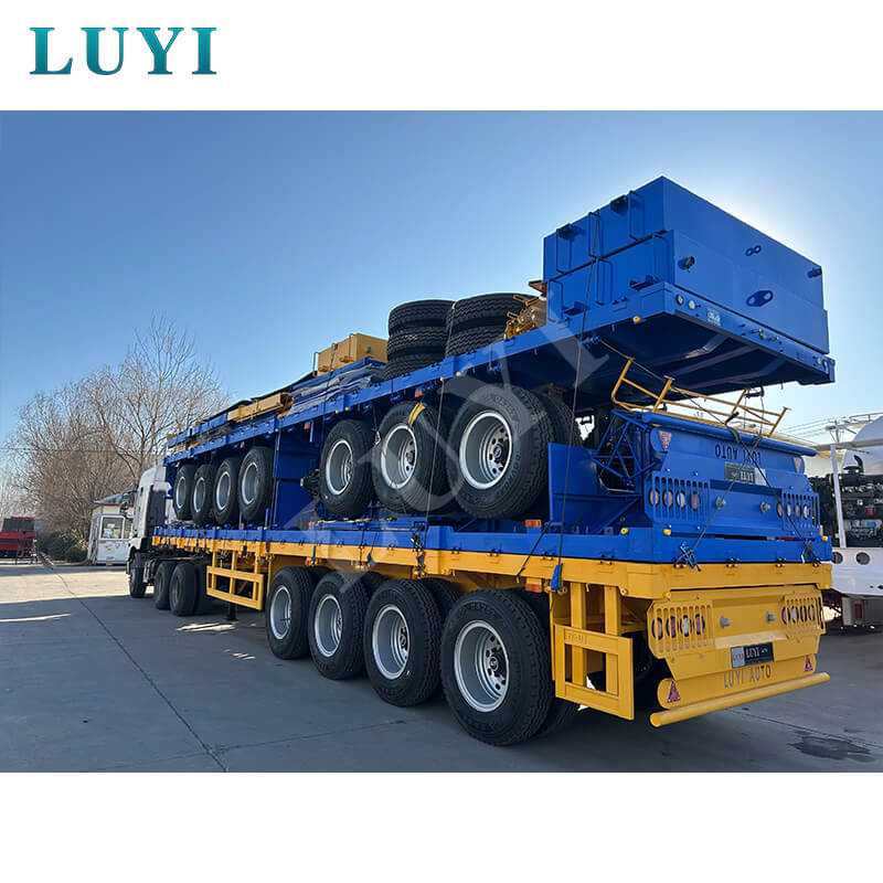 Tre-akslet 40 fods Flatbed Container Sættevogn