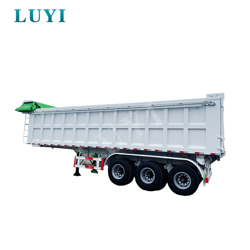 Hvid 3-akslet Bag-tip Sættevogn